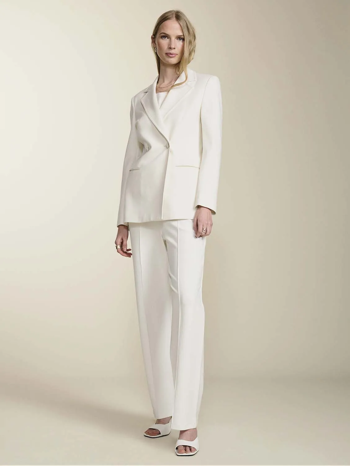 Marian LENZING™ ECOVERO™ Trousers | Soft White