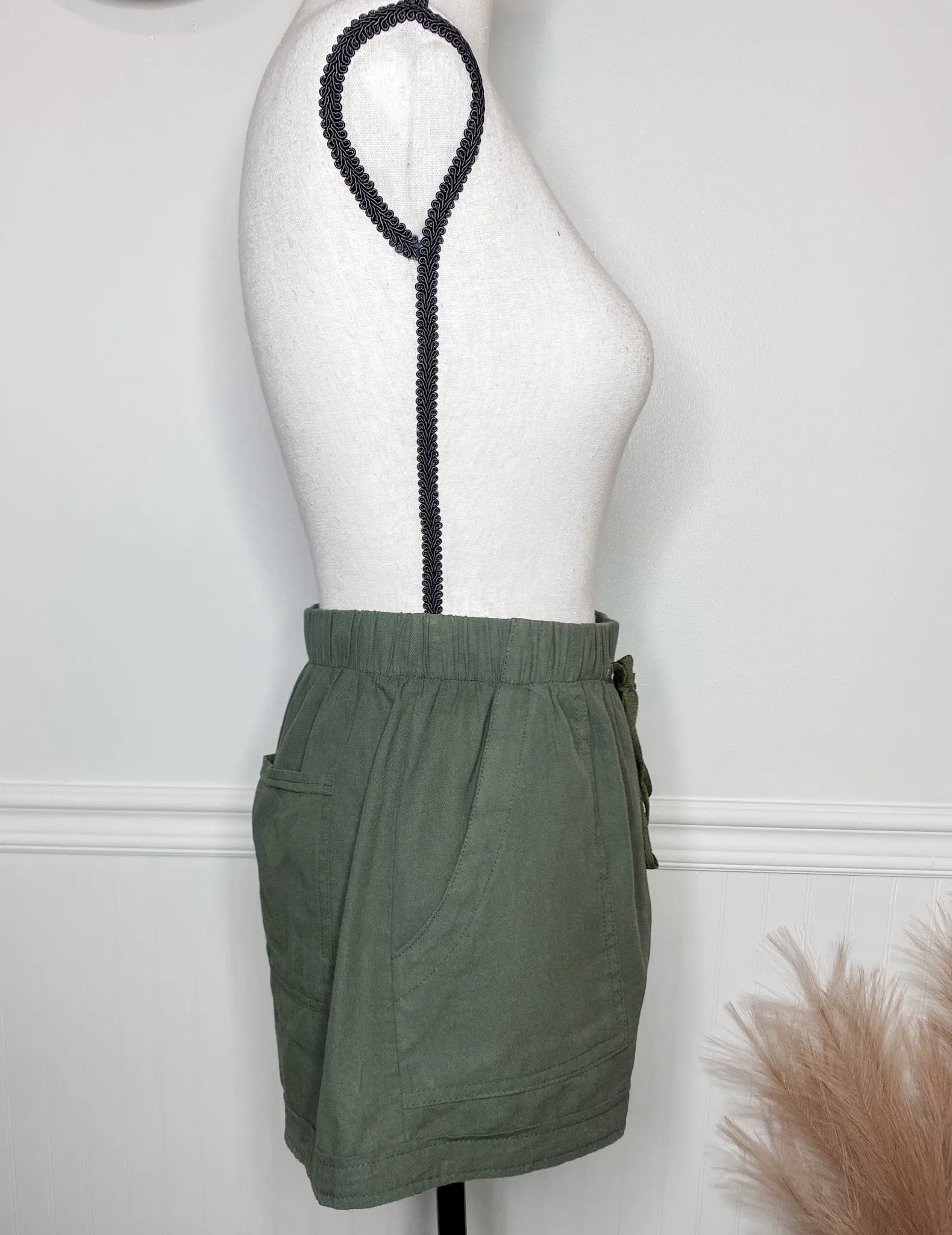 Olive Forever Drawstring Shorts