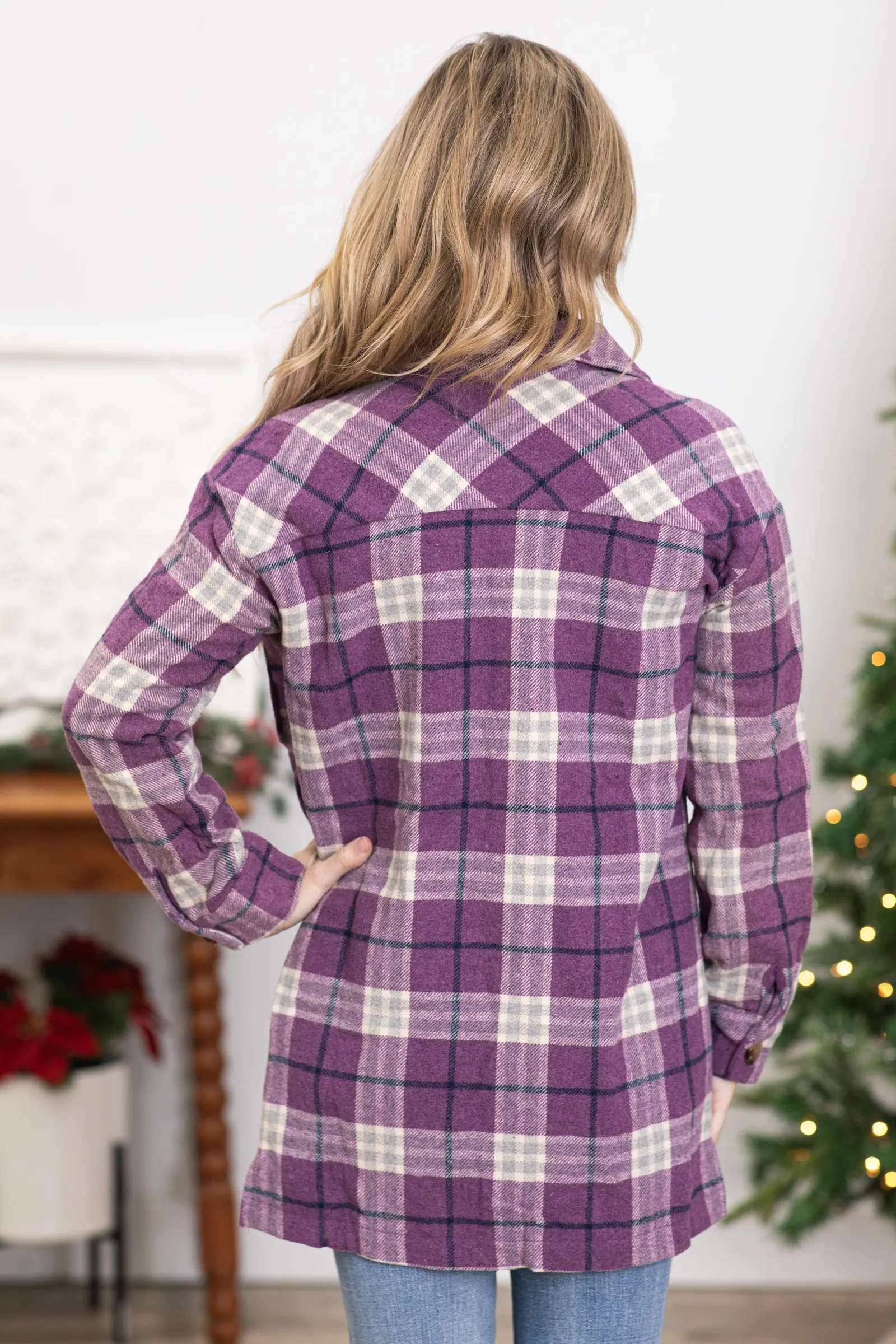 Purple Plaid Shacket
